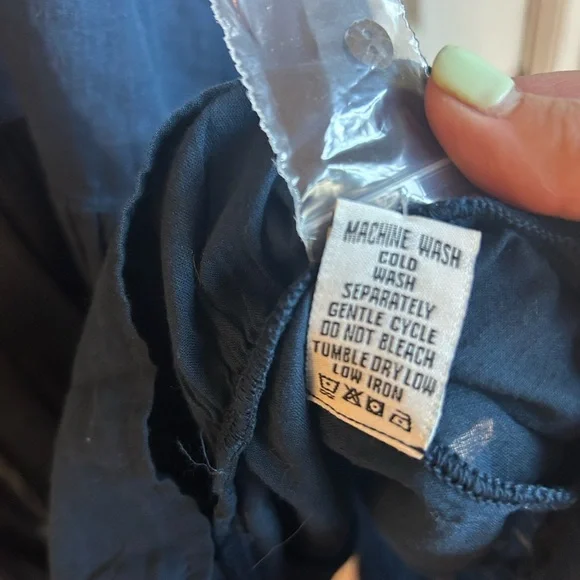 NWOT Dylan Anthropologie Midnight Navy Cotton Prairie Tiered Ruffle Dress Size M - Picture 9 of 12